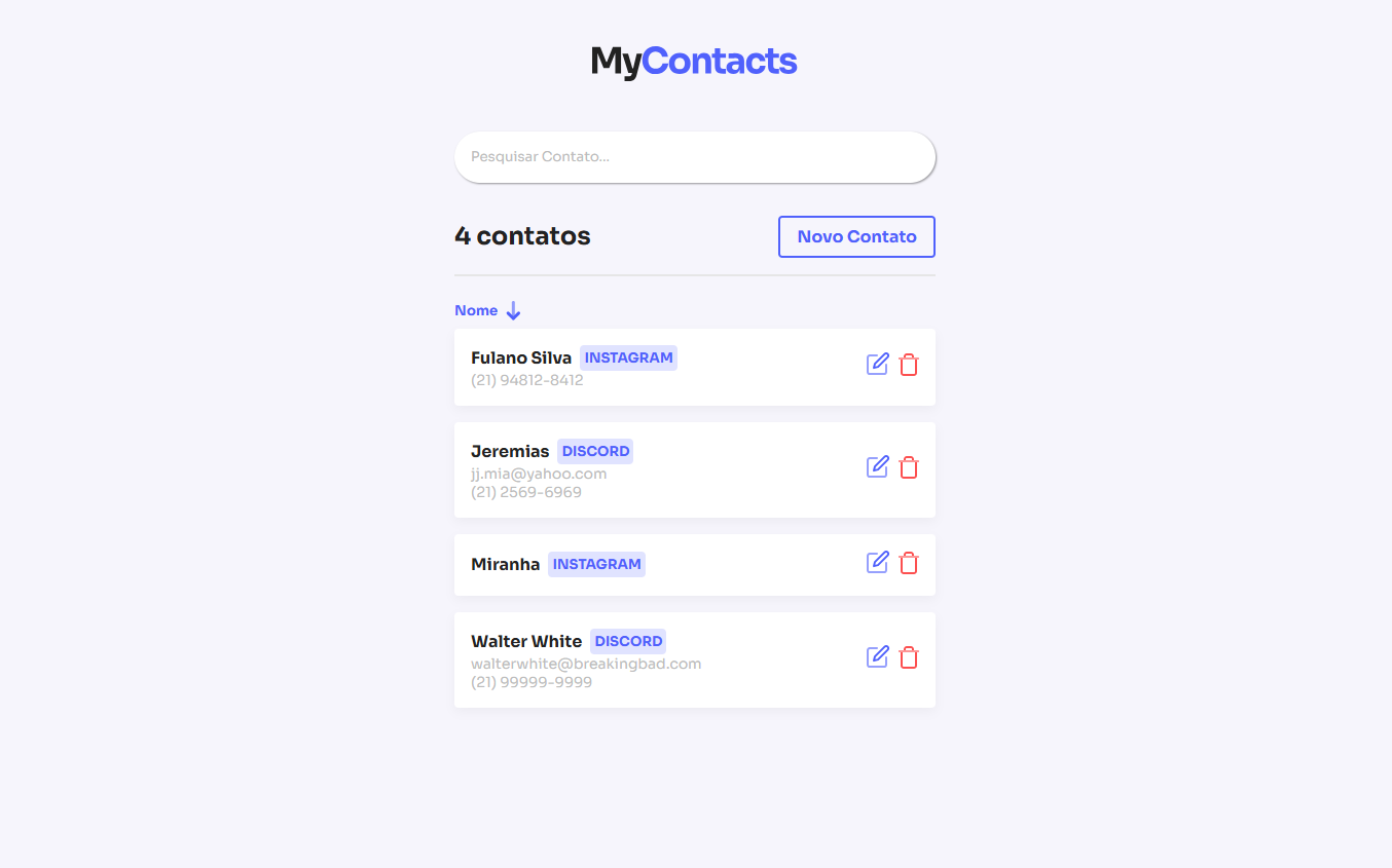 Projeto de Cadastro de Contatos